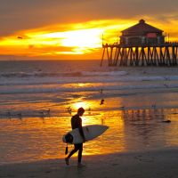 santa-monica-surfing-at-sunrise