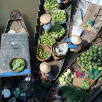 Schwimmender Markt im Mekong Delta schwimmender-markt-im-mekong-delta