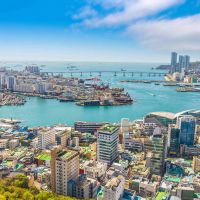 Busan city skyline, cityscape of South Korea with blue sky busan-city-skyline,-cityscape-of-south-korea-with-blue-sky