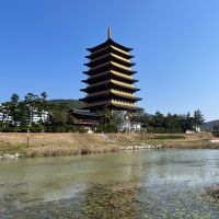 Hwangnyong Temple in the city of Gyeongju, South Korea. hwangnyong-temple--in-the-city-of-gyeongju,-south-korea.